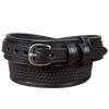Men's Chestnut Brown Basketweave Stitched Ranger Belt 1.50