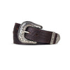 Brown Western Basketweave Belt - Leather Basketweave Belt with Western Buckle 1.50