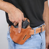 Stitched Roughcut® Holster Belt - Men's Natural Stitched Leather Belt 1.50