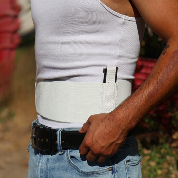 White One Gun CCW Belly Band Holster | Made in USA