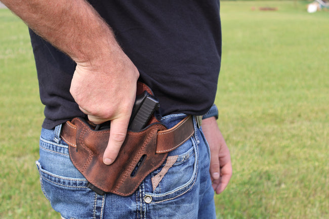 3 Slot Pancake Belt Holster - Fits Most 1911 Styles - Premium Leather - Made in the USA