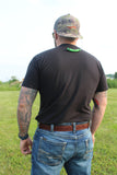 Western Oak Leaf Pattern Leather Belt - 1.5