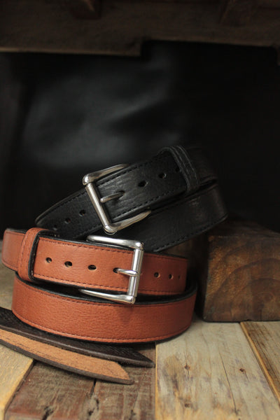 Black Bison Leather Holster Belt