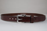 Rich Brown Stitched Horse Hide Leather Holster Belt 1.5