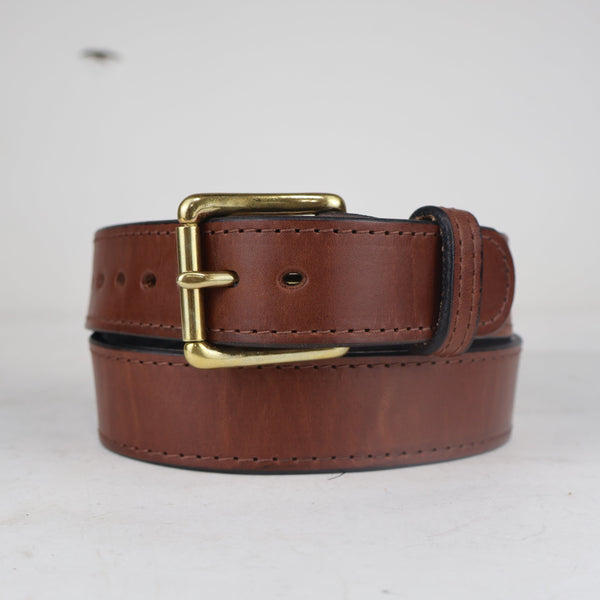 Brown Money Leather Belt 1.5" - SALE ITEM - Multiple Sizes