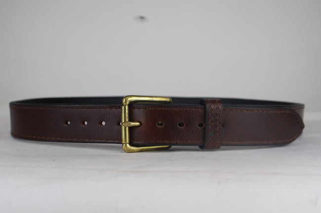 Brown Money Leather Belt 1.5" - SALE ITEM - Multiple Sizes