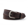 Brown Single Stitched Leather Dress Belt - 1 3/8