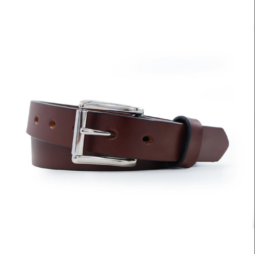 Brown Slim Smooth Leather BullBelt - 1.25"