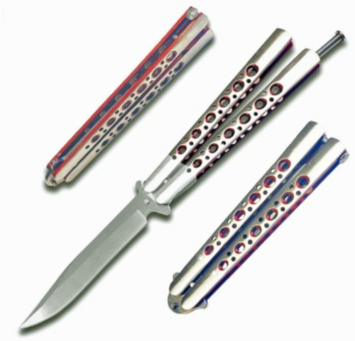 Butterfly Knife with Drop Point Sharp Edge