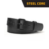 Black Tactical Steel Core Bullbelt® - Men's Brown Leather Steel Core Belt with Black Buckle 1.50