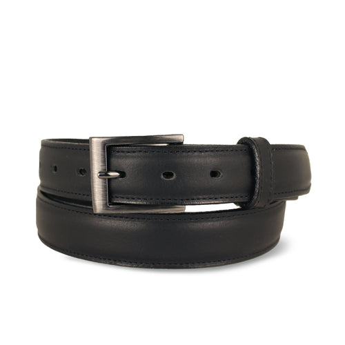 Men's Black Raised Center Dress Belt - 1.25"