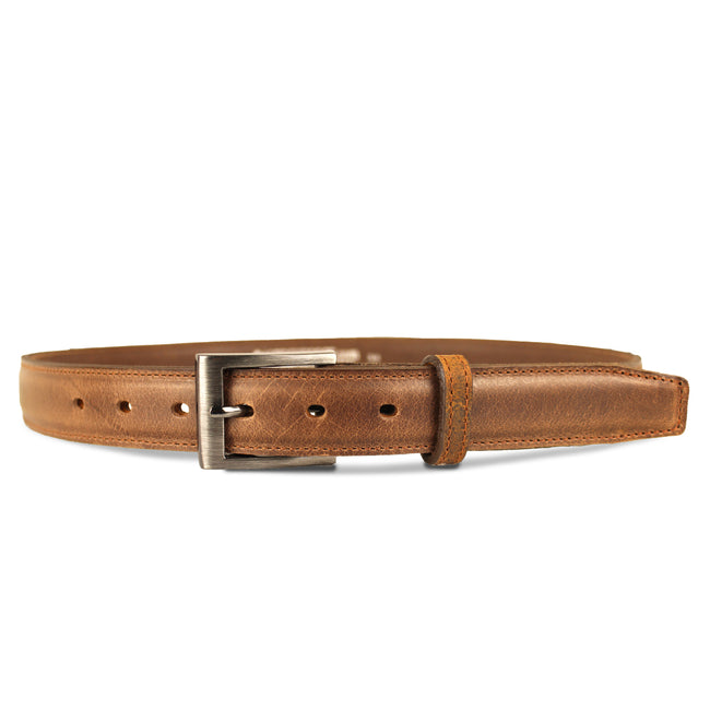 Men's Brown Raised Center Dress Belt - 1.25"