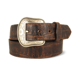 Western Embossed Gator with Scallop Detail Belt - 1.5