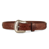 Western Oak Leaf Pattern Leather Belt - 1.5