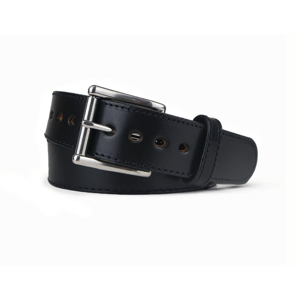 Black Extra Wide Stitched Bullbelt® : Men's Extra Wide Leather Stitched Belt 1.75"