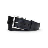 Men's Black Double Stitched Bullbelt® : Extra Thick Leather Belt 1.50