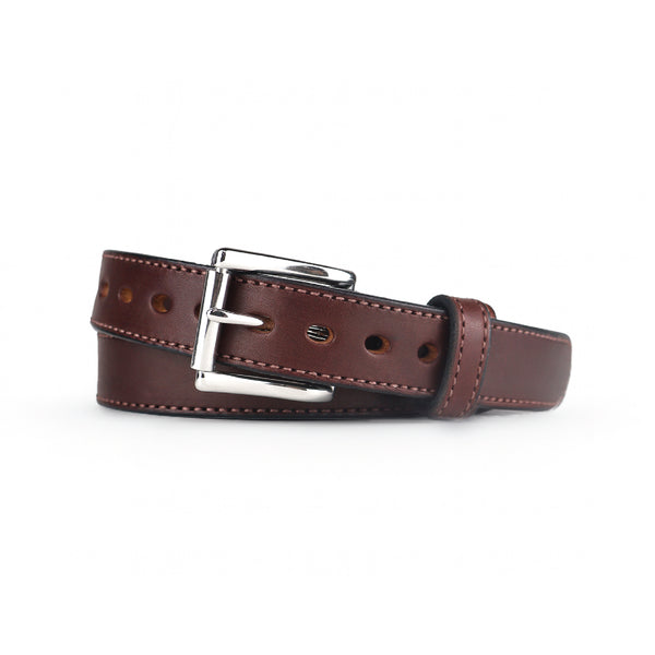Brown Stitched Bullbelt® - Men's Brown Stitched Leather Belt 1.50"