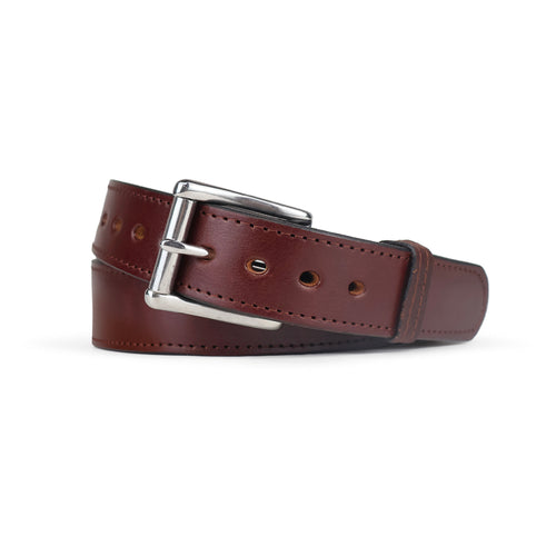 Brown Stitched Bullbelt® - Men's Brown Stitched Leather Belt 1.50"