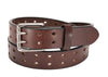 Brown Holey Bull Bullbelt® : Double Prong Leather Belt 1.50