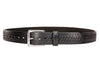 Black Extra Wide Wide Basketweave Bullbelt® - Men's Extra Wide Leather Belt with Basketweave Design 1.75