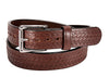 Brown Basketweave Bullbelt® : Men's Basketweave Leather Belt 1.50