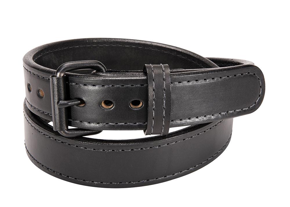 Black Tactical Stitched Bull Hide Leather Gun Belt 15 oz – Daltech