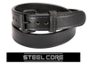 Black Tactical Steel Core Bullbelt® - Men's Brown Leather Steel Core Belt with Black Buckle 1.50