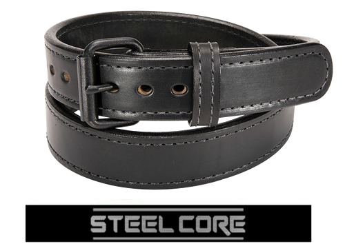 Black Tactical Steel Core Gun Belt