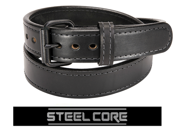 Black Tactical Steel Core Gun Belt
