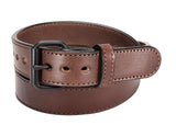 Brown Stitched Bullhide Tactical Gun Belt