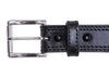Men's Black Double Stitched Bullbelt® : Extra Thick Leather Belt 1.50