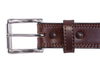 Men's Brown Double Stitched Bullbelt® : Extra Thick Leather Belt 1.50
