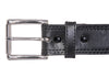 Black Double Stitched Zombie Bullbelt® - Men's Distressed Double Stitched Leather Belt 1.5