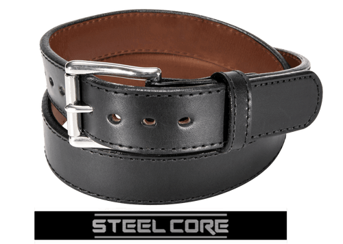 Black Steel Core Bullhide Gun Belt