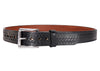 Black Basketweave Steel Core Bullbelt® : Men's Basketweave Leather with Steel Core Belt 1.50