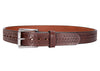 Brown Basketweave Steel Core Bullbelt® : Men's Basketweave Leather with Steel Core Belt 1.50