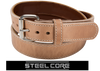 Natural Steel Core Bullbelt® : Men's Natural Stitched Leather Belt with Steel Core 1.50