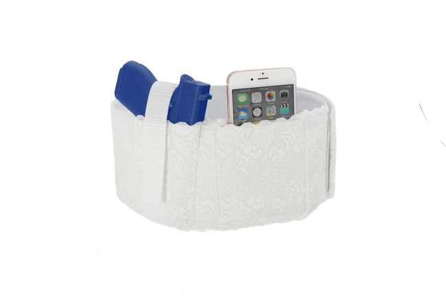Women's White Lace Belly Band Holster