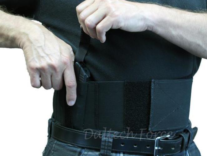 Black One Gun CCW Belly Band Holster Made in USA Daltech Force