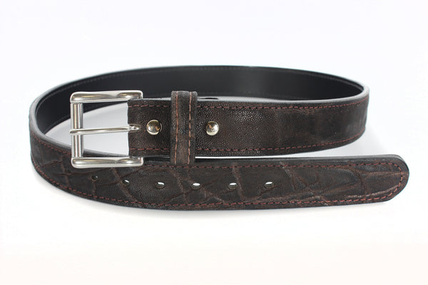 Dark Brown Elephant Hide Gun Belt