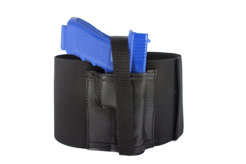6 Inch Wide One Gun LEATHER Belly Band Holster