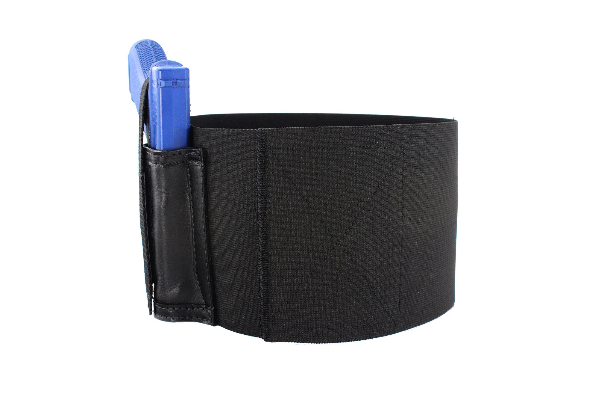 6" Wide One Gun CCW Belly Band with Leather Holster Daltech Force
