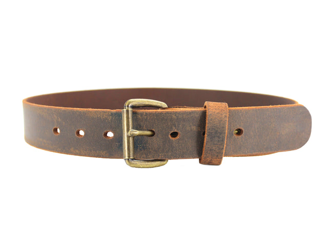 Crazy Horse Water Buffalo Belt : Men's Distressed Brown Leather Belt 1.50"-Daltech Force