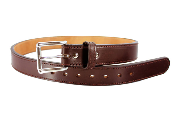 Rich Brown Stitched Horse Hide Leather Holster Belt 1.5" - SALE ITEM