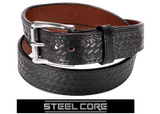 Black Basketweave Steel Core Gun Belt