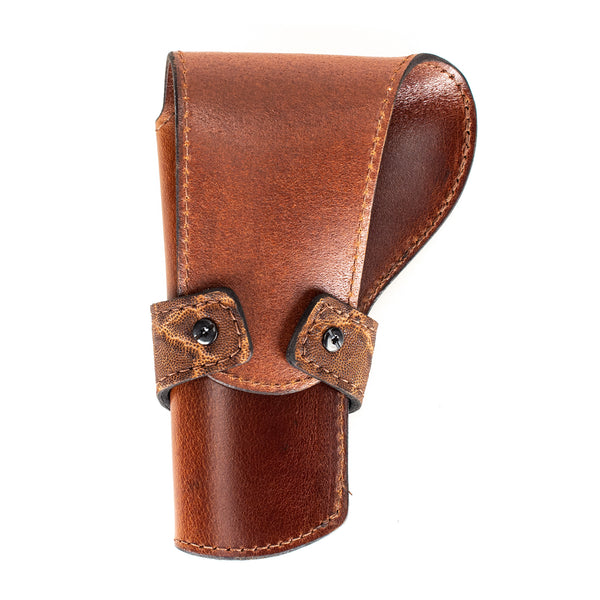Rustic Brown Elephant Banded Western Revolver Holster