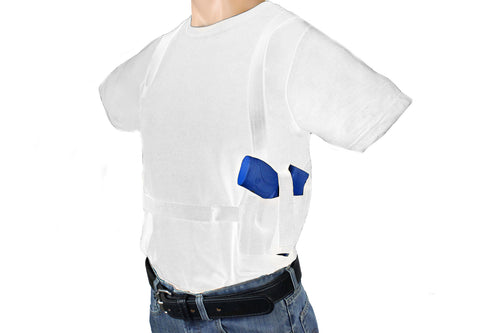 One Gun Two Mag Shoulder Holster Concealment T-Shirt